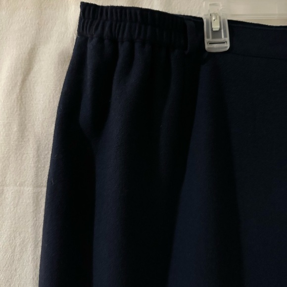 Vintage-Inspired Sag Harbor Woman 20W 100% Wool Navy Pencil Skirt Lined Midi - Picture 8 of 15